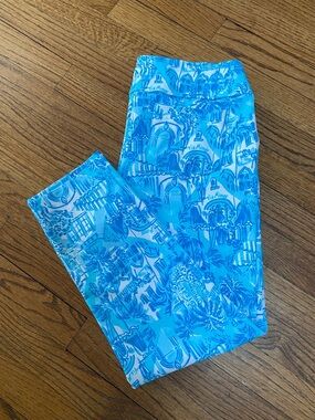 LILLY PULITZER Luxletic ‘Amalfi Blue’ Crop Corso Pant, Sz 6